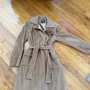 Guess Brown Corduroy Trench Coat